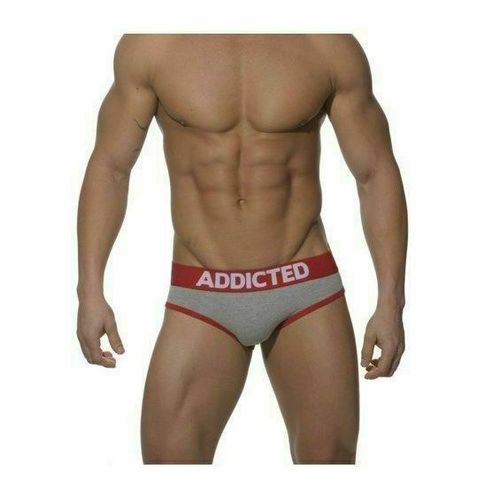 Мужские трусы джоки серые с красной резинкой Seobean Addicted