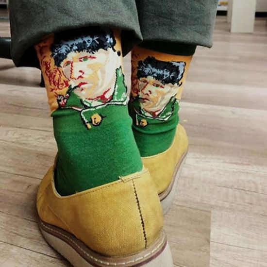 Носки "Автопортрет с перевязанным ухом и трубкой", Ван Гог р-р 38-45