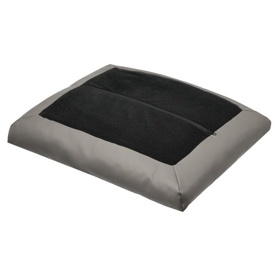 Комплект кресло HUG светло-серый, экокожа, шенилл с оттоманкой светло-серый, экокожа