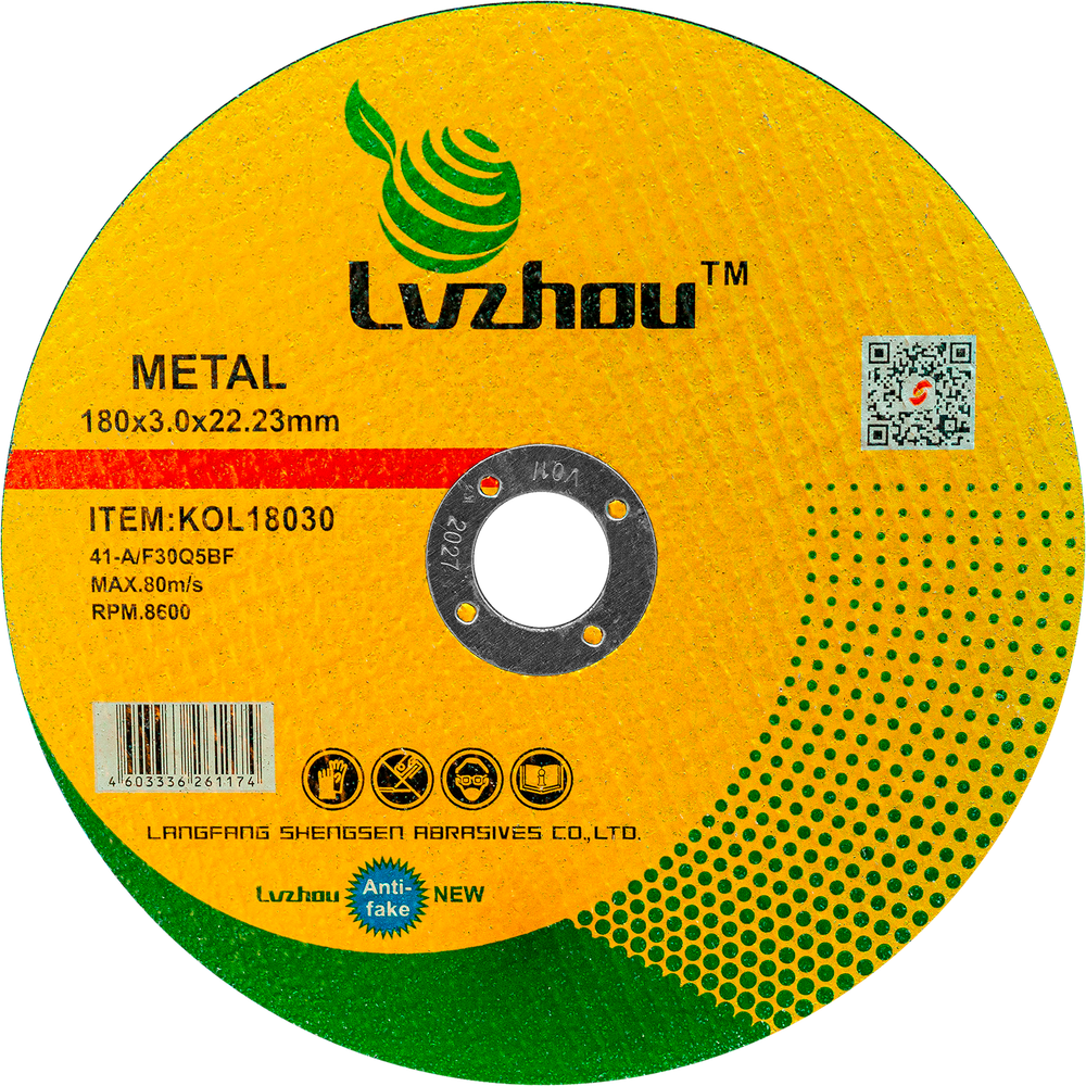 Диск отрезной по металлу и нержавеющей стали LVZHOU 180х3,0х22,23mm, KOL18030