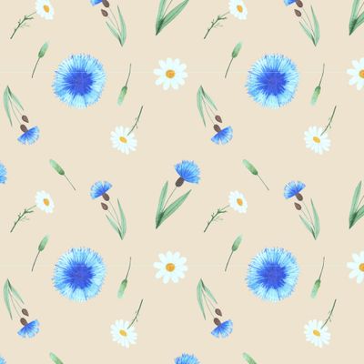 Васильки на бежевом фоне