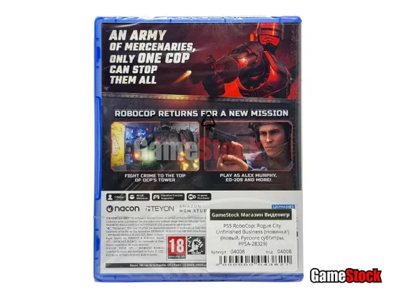 PS5 RoboCop: Rogue City Unfinished Business (Новинка!) (Новый, Русские субтитры, PPSA-28329)