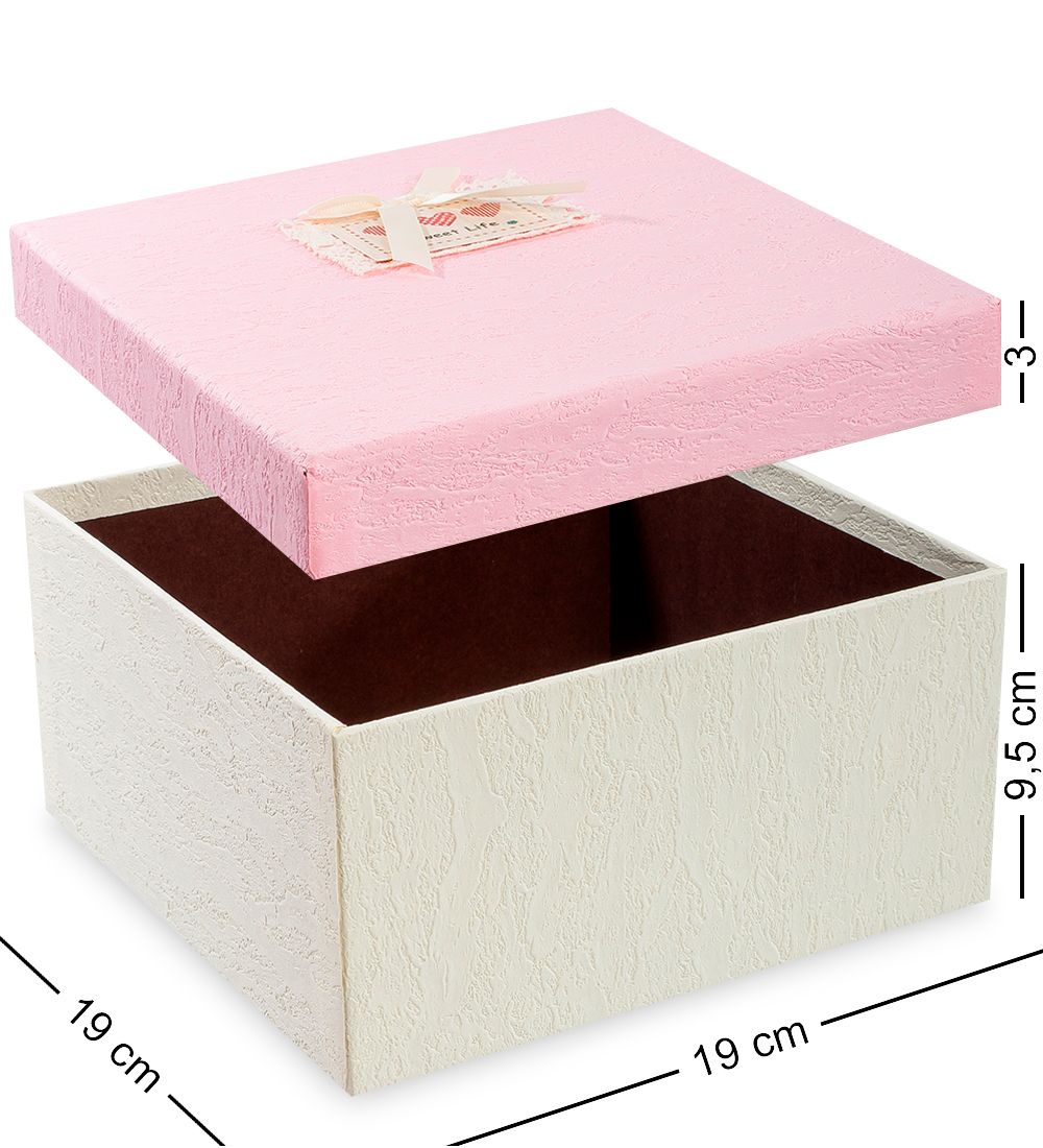 WF-30-B Набор коробок из 3шт «Прямоугольник» цв.крем./розов.