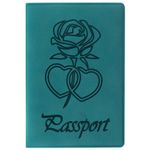 Обложка для паспорта STAFF, бархатный полиуретан, "Роза", темно-бирюзовая, 237620