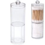 Органайзер для хранения ватных палочек и дисков»ФАНТЭНЕГРО», прозрачный, 19*6,6см