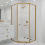 Душевой уголок RGW Hotel HO-088Gb 350608800-16 100x100 стекло прозрачное/профиль брашированное золото