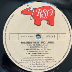 Винтажная виниловая пластинка LP Eric Clapton No Reason To Cry (Австрия 1976)