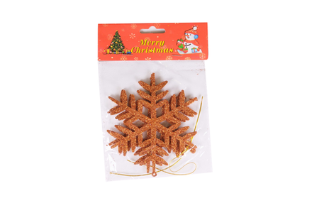 Набор украшений снежинки 2шт 11,5см оранжевый SYLKGJB-482192