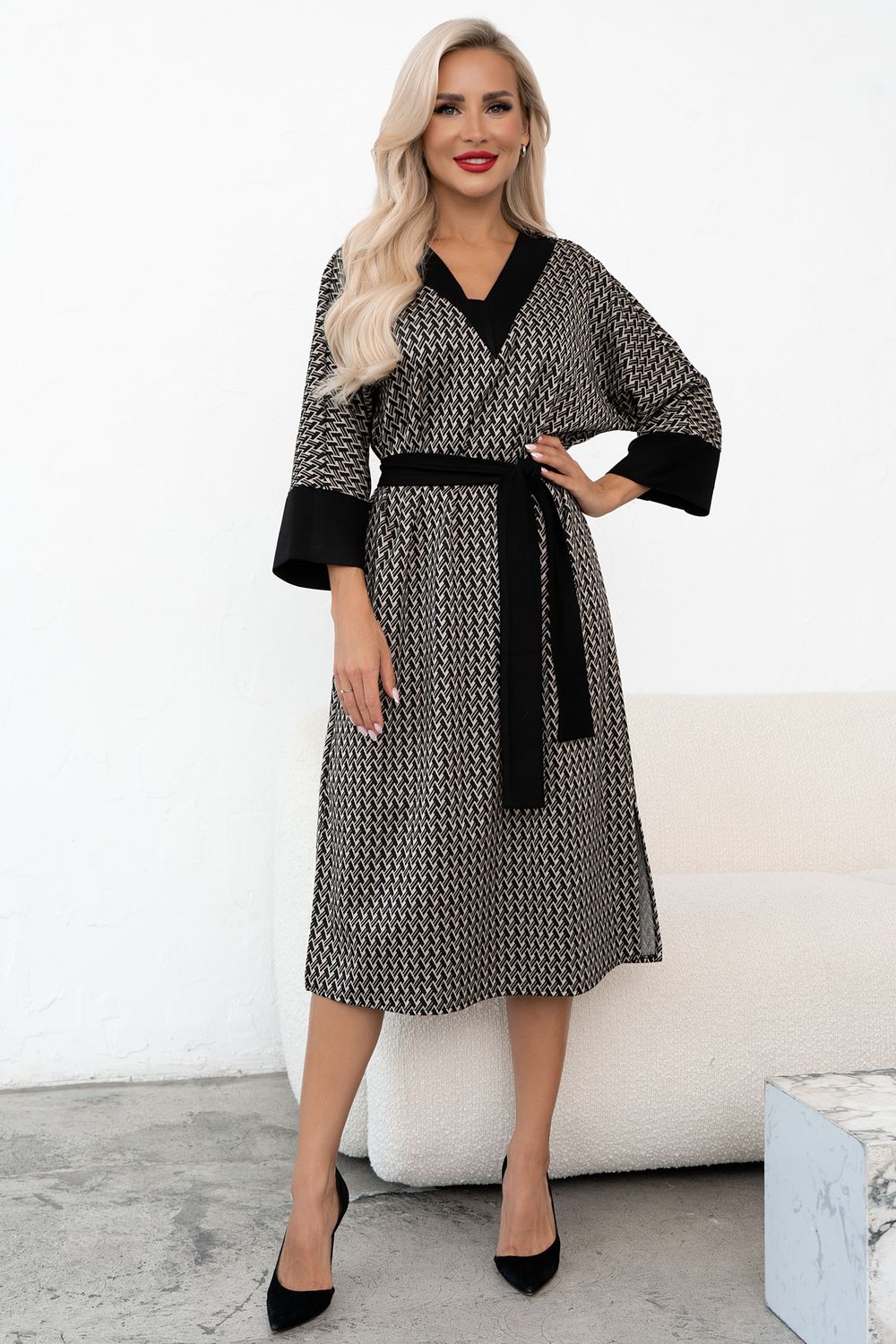 Платье Леди (черный/бежевый)-56р-р Р11-2013/4 Nikol