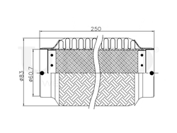 Гофра глушителя 60x250 мм InnerBraid UNIO EXP-60250