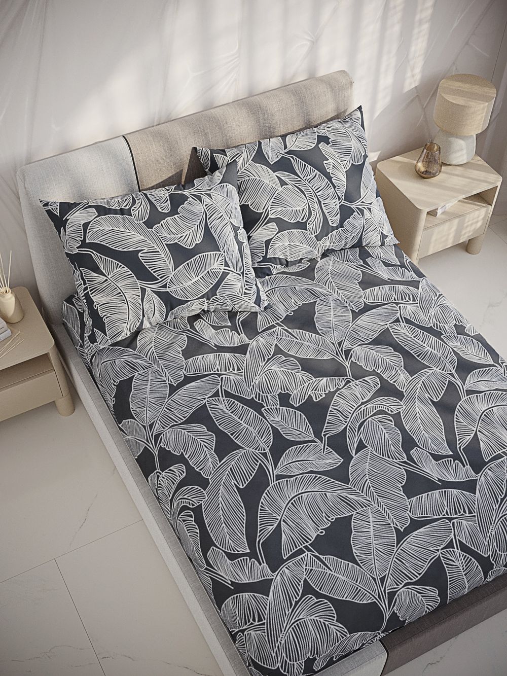 Простынь на резинке Simple House "Fern" 90х200 см