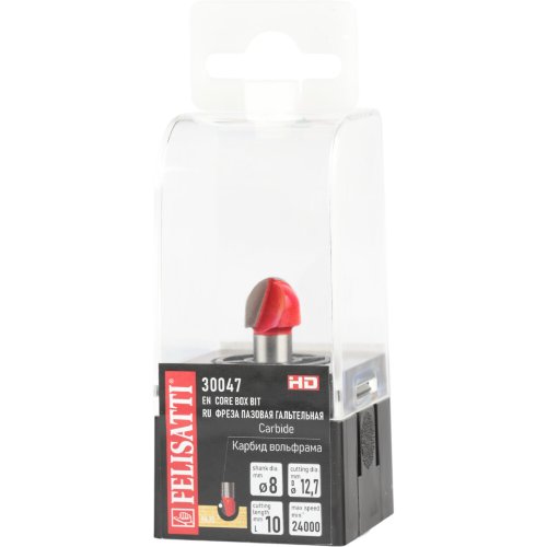 Фреза пазовая гальтельная FELISATTI 12.7х10мм R6.35 хвостовик 8мм   30047