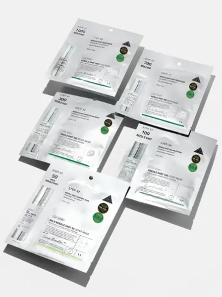 VT Cosmetics Двухступенчатая тканевая маска с микроиглами для глубокого восстановления и выравнивания тона Cica Reedle Shot 700 2Step Mask 1.5+25 гр