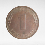 Germany, 1 Pfennig, 1974, (Karlsruhe Mint - "G"), VF