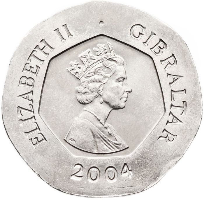 20 пенсов 2004 Гибралтар «300 лет захвату Гибралтара» UNC