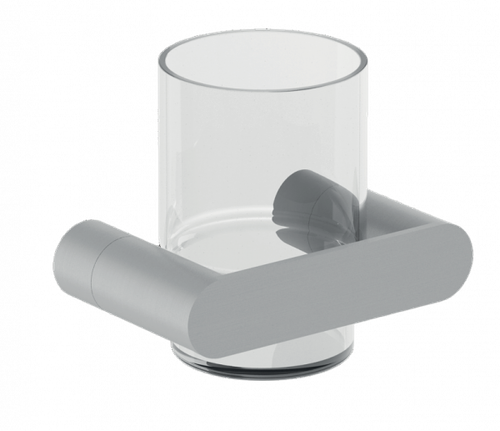 Стаканчик для зубных щеток стекло/нерж. сталь VERONA 16881.B глянцевый