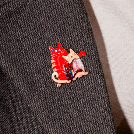 Брошь Shadore Котики XZ2051.9 R/G