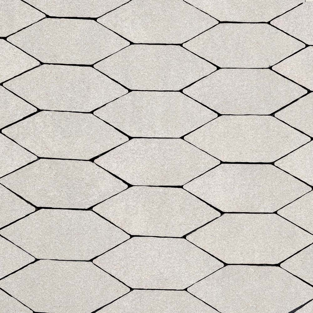 Тротуарная плитка СКОШЕННЫЙ ШЕСТИУГОЛЬНИК Б.1.ШГ.6 100х100х100х60мм Стоунмикс Белый