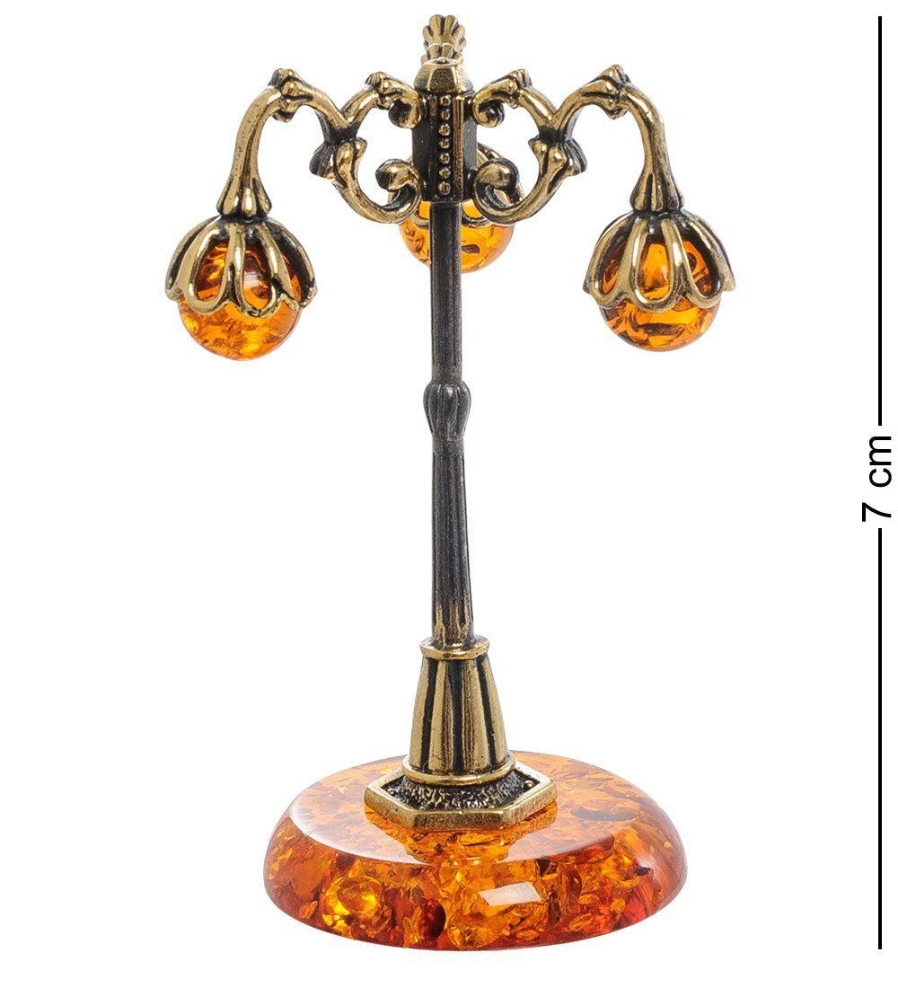 AM-1946 Фигурка «Фонарь Ромашка» (латунь, янтарь)