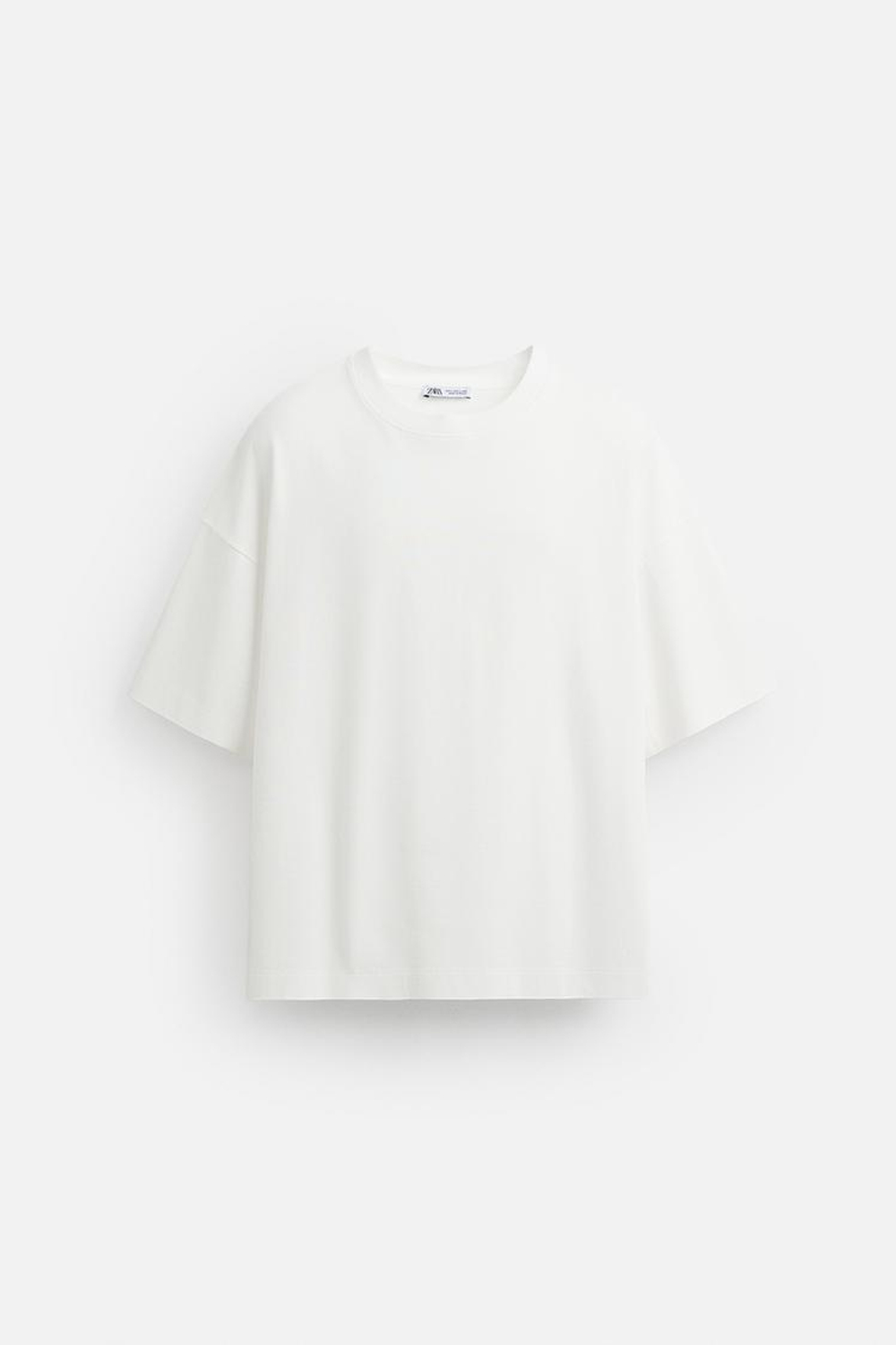 ZARA ФУТБОЛКА С АКВАРЕЛЬНЫМ ПРИНТОМ, БЕЛЫЙ