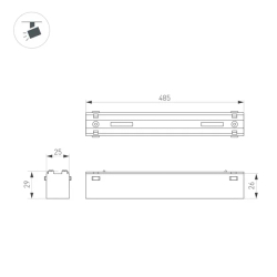 Светильник MAG-VIBE-FLAT-L485-24W Day4000-MIX (WH, 100 deg, 48V, DALI) (Arlight, IP20 Металл, 5 лет) 045021