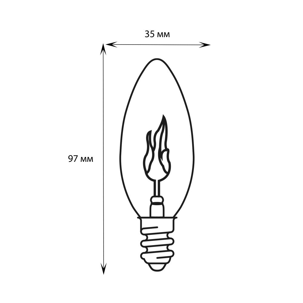 IL-N-C35-3-RED-FLAME-E14-CL Лампа декоративная с типом свечения эффект пламени. Форма свеча. прозрачная. Картон. ТМ Uniel.