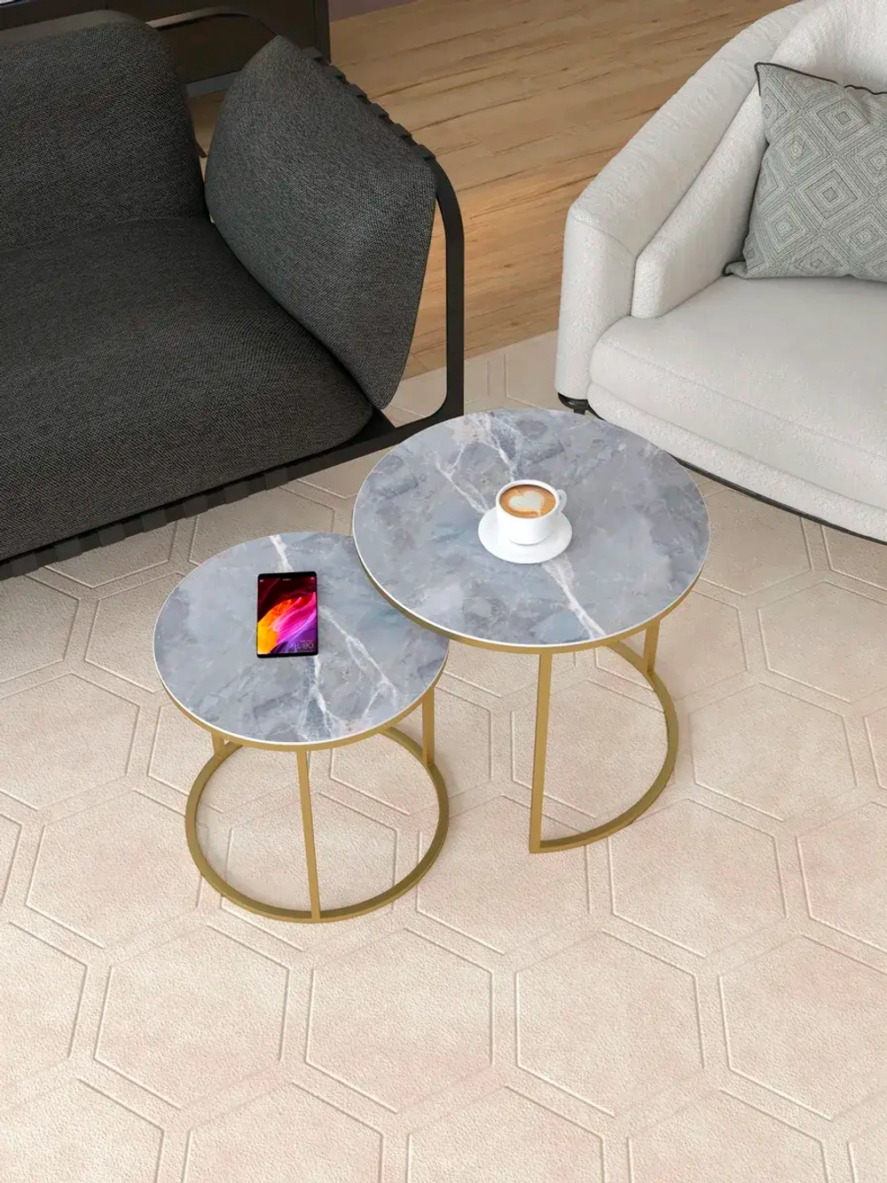 Комплект журнальных столов Акцент - керамогранит 201GLLGKER