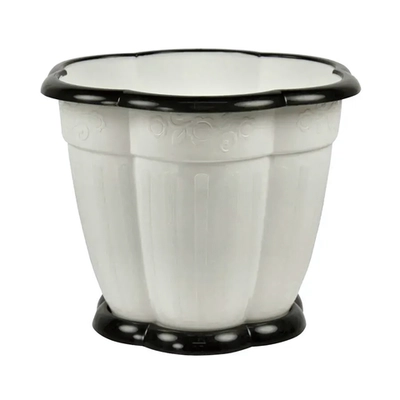 Горшок цветочный Восторг 1,5 с поддоном белый