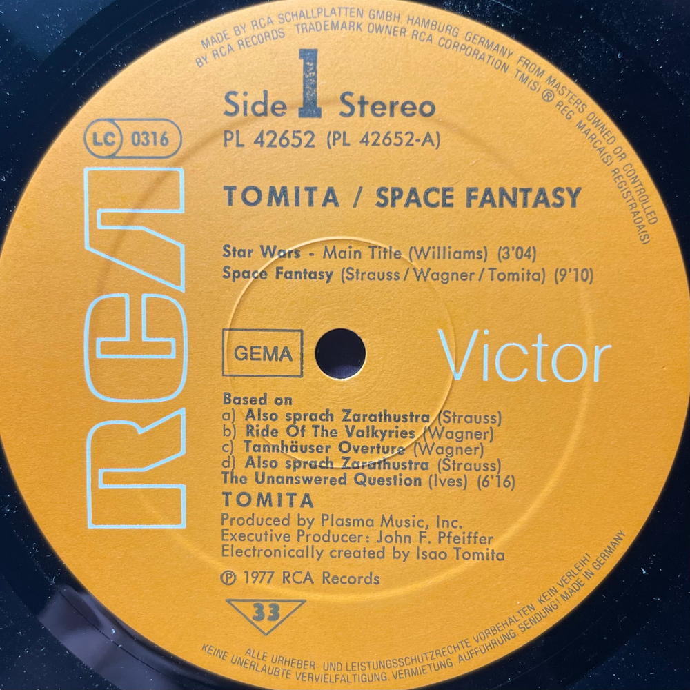 Tomita ‎– Space Fantasy (Германия 1979г.)