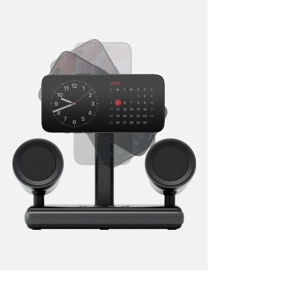 Настольное зарядное устройство со стерео колонкой Energea MagAudio Stand, Темно-серый | Gunmetal