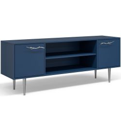 Тумба под ТВ Арт Колор matte 155см Стайл Сильвер Королевский синий матовый