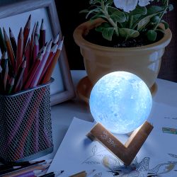 Ночник - светильник светодиодный ЭРА NLED-490-1W-W Луна аккумуляторный белый | Ночники