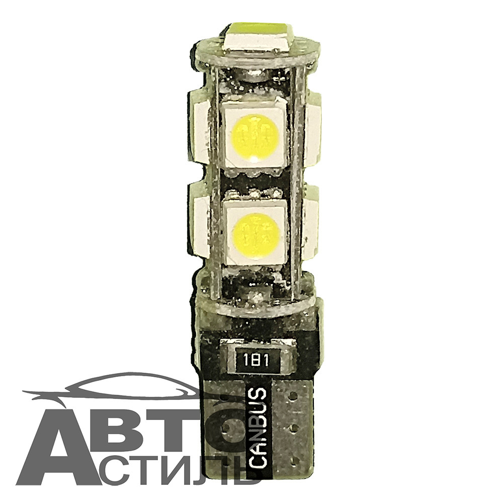 Светодиод 12V T10  9SMD 5050 WHITE CAN (без цок) ОБМАНКА