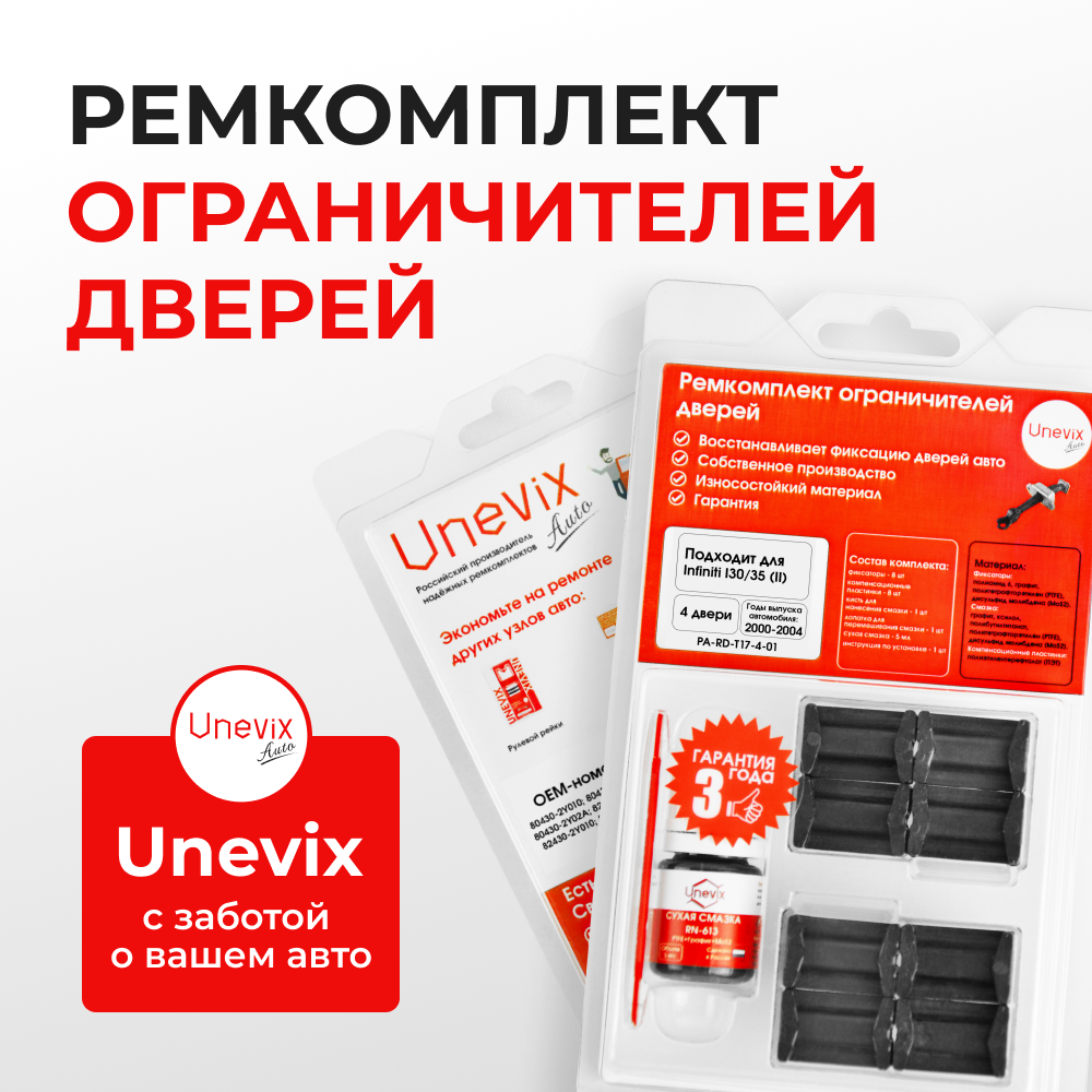 Ремкомплект ограничителей дверей Infiniti I30/I35 (II) A33 (4 двери, тип 17) 2000-2004
