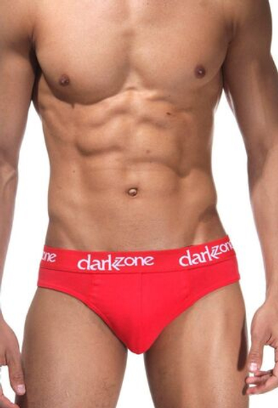 Красные мужские трусы-слипы с контрастными надписями на резинке (Размер: M) (Цвет: красный)