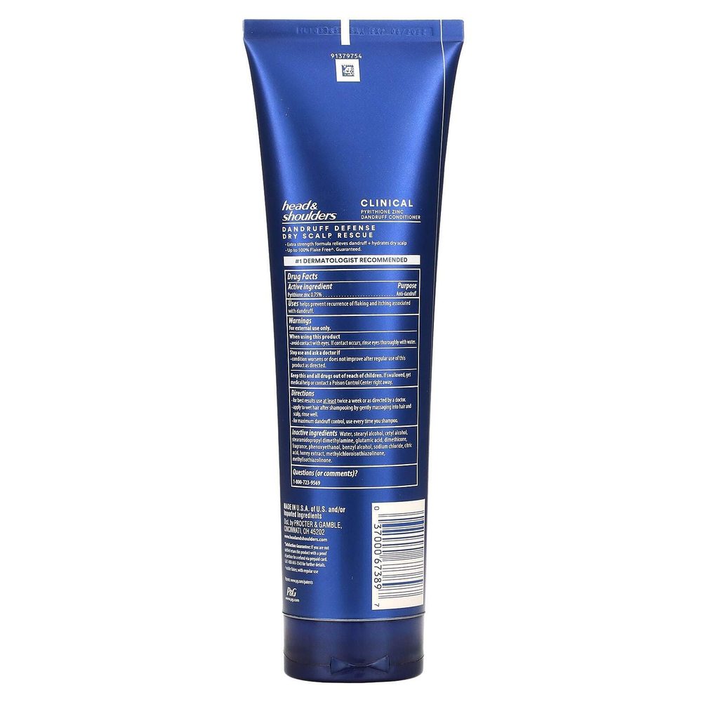 Head & Shoulders, Clinical, кондиционер для защиты от перхоти, для сухой кожи головы, 270 мл (9,1 жидк. унц.)