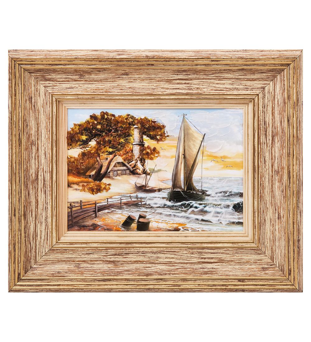 AMB-03/57 Картина «Красота природы» (с янтарной крошкой) H-32см