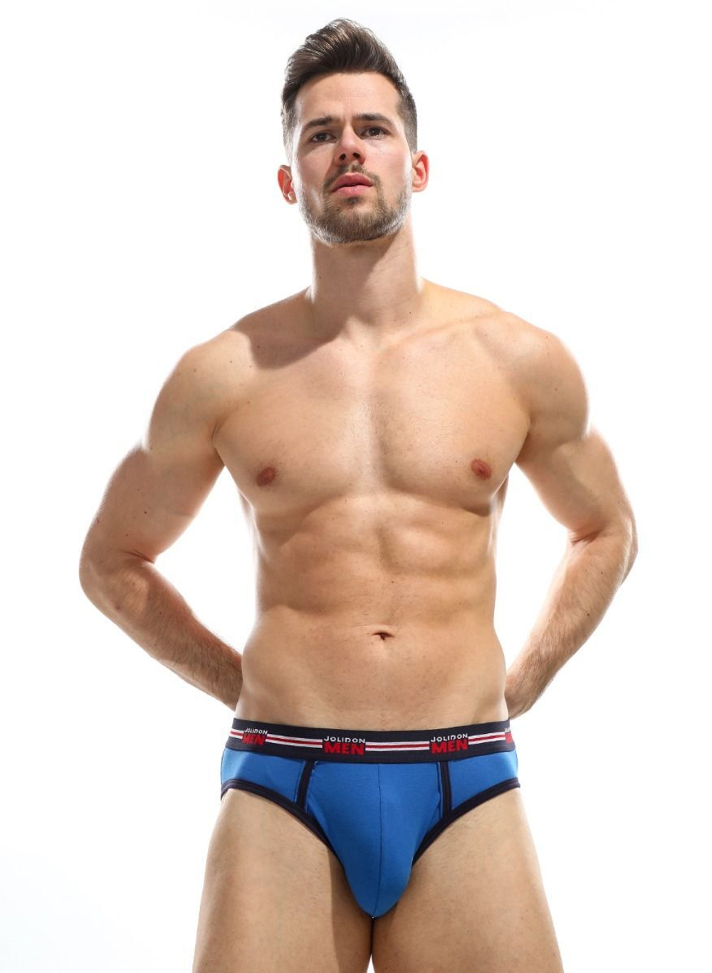 Мужские трусы-слипы с контрастной тесьмой (Размер: XL) (Цвет: темно-синий)