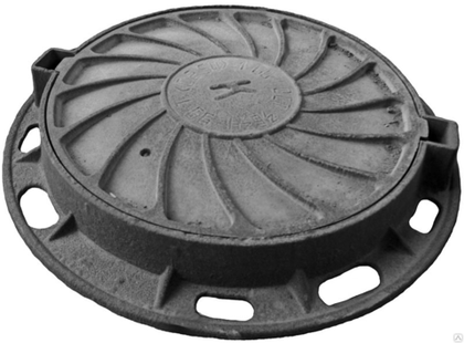 Люк чугунный тяжелый тип Т (С250)-1-60 четырехушковый