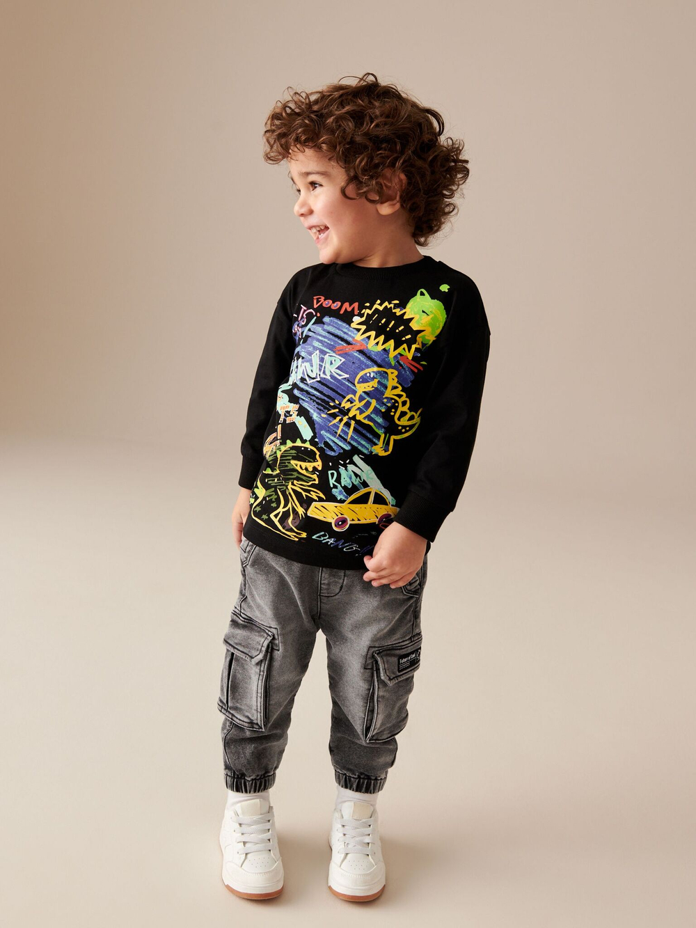 Джинсы карго для мальчика Next 206-305, Темно-серый