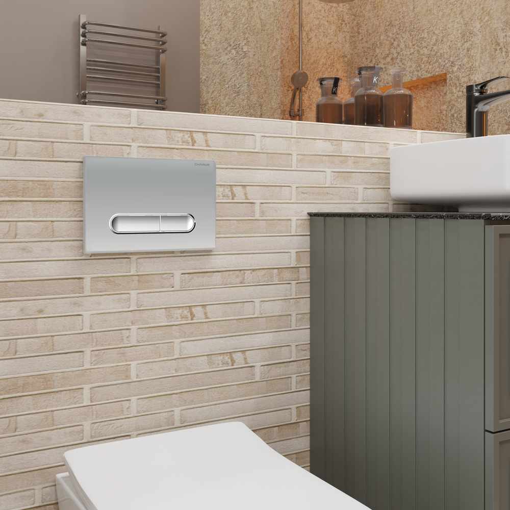 Клавиша для инсталляции CHARUS Magnus FP.340.46.01, хром матовый с хромированной окантовкой клавиш