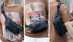 Сумка на пояс мужская через плечо на плечо поясная для документов спортивная, синяя