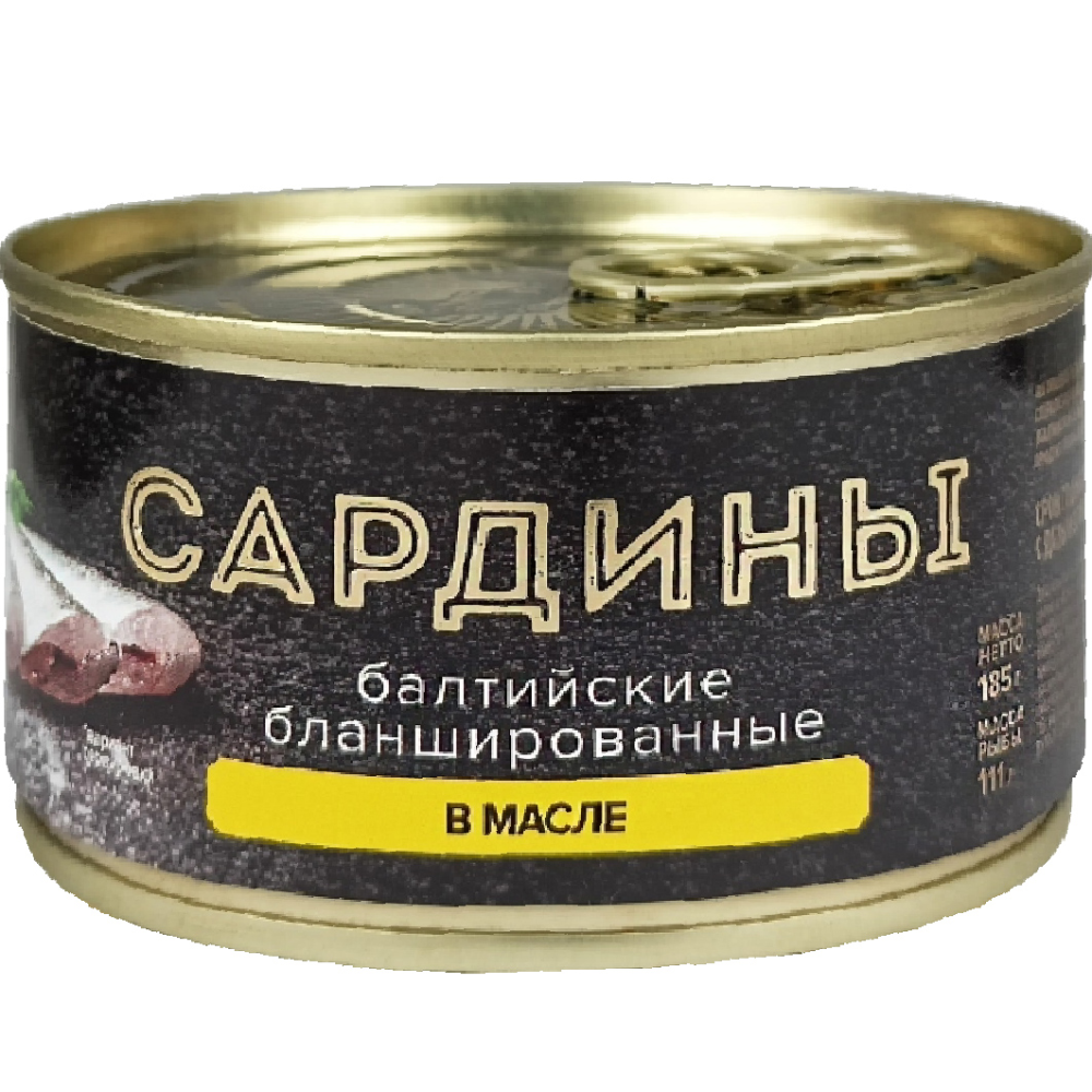 Сардины в масле из салаки За Родину 185 гр