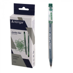 Ручка гелевая Alingar, "Jumbo GeL", 0,5 мм, зеленая, игольчатый наконечник, трехгранный, прозрачный, пластиковый корпус, карт. уп.