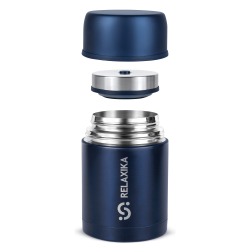 Термос для еды Relaxika 301 (0,7 литра), темно-синий