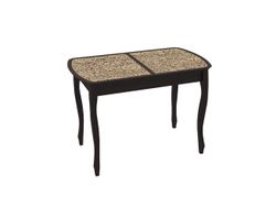 Стол обеденный раскладной "Экстра 2" (венге/арабика), ЛДСП/массив/стекло, Мебельсон, г. Ижевск