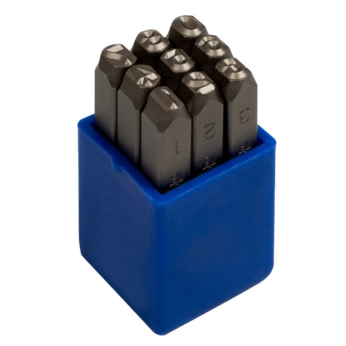 KING TONY (11409SQ03) Набор ударных клейм 3 мм, цифры, 9 предметов