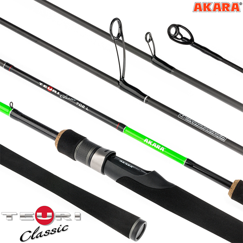 Спиннинг штекерный угольный 2 колена Akara Teuri Classic L702 TX-30 (3,5-12) 2,1 м
