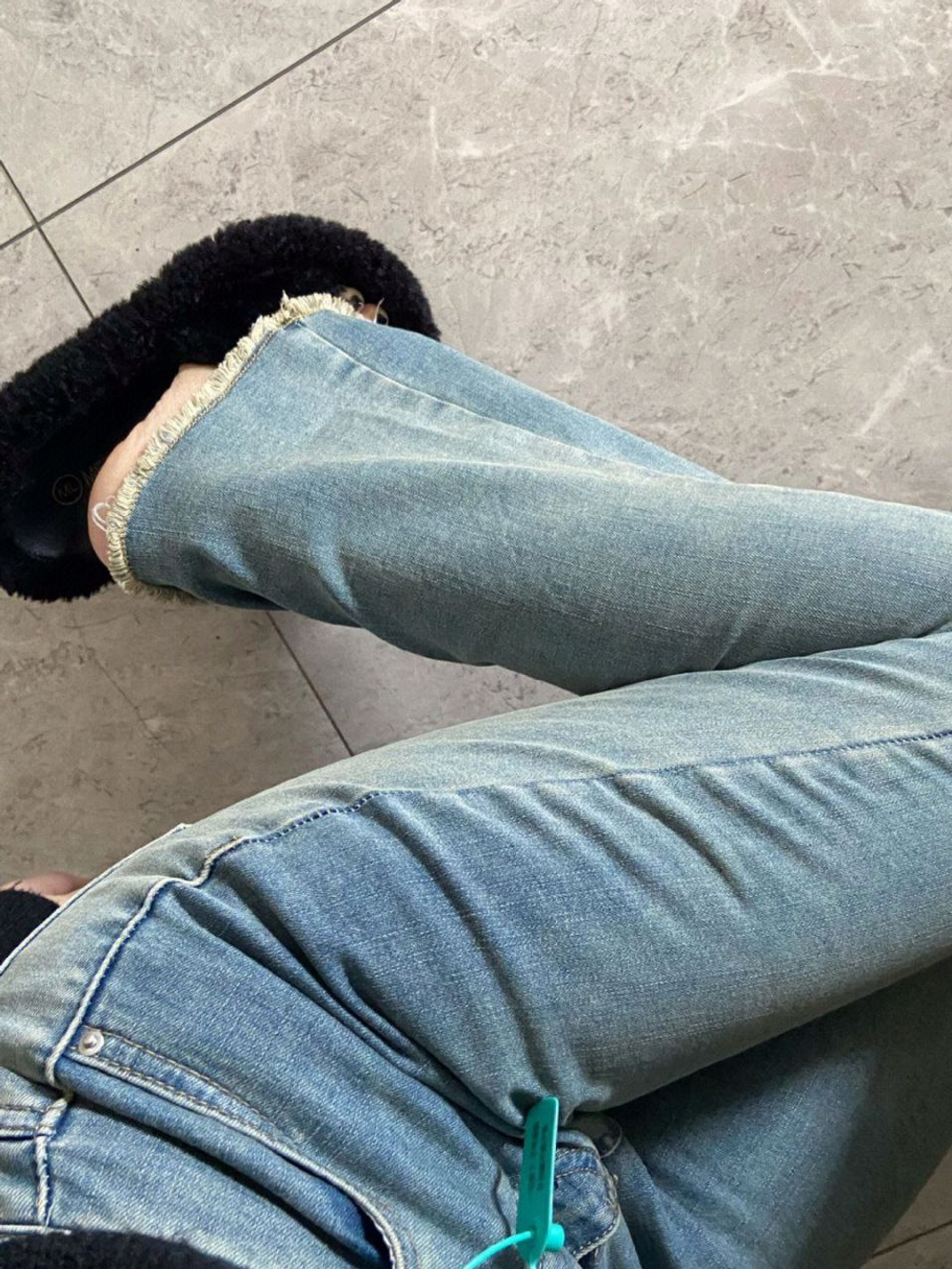 Джинсы женские клеш с высокой талией