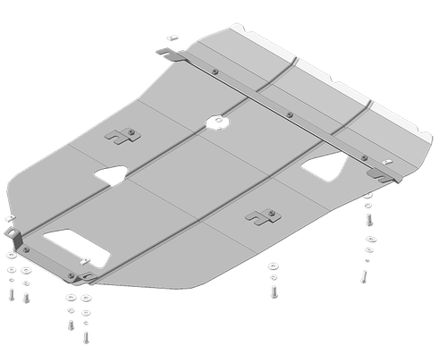 Защита картера Двигателя, КПП. 2 мм, Сталь. для Audi A8 2009-2014 MOTODOR.00147